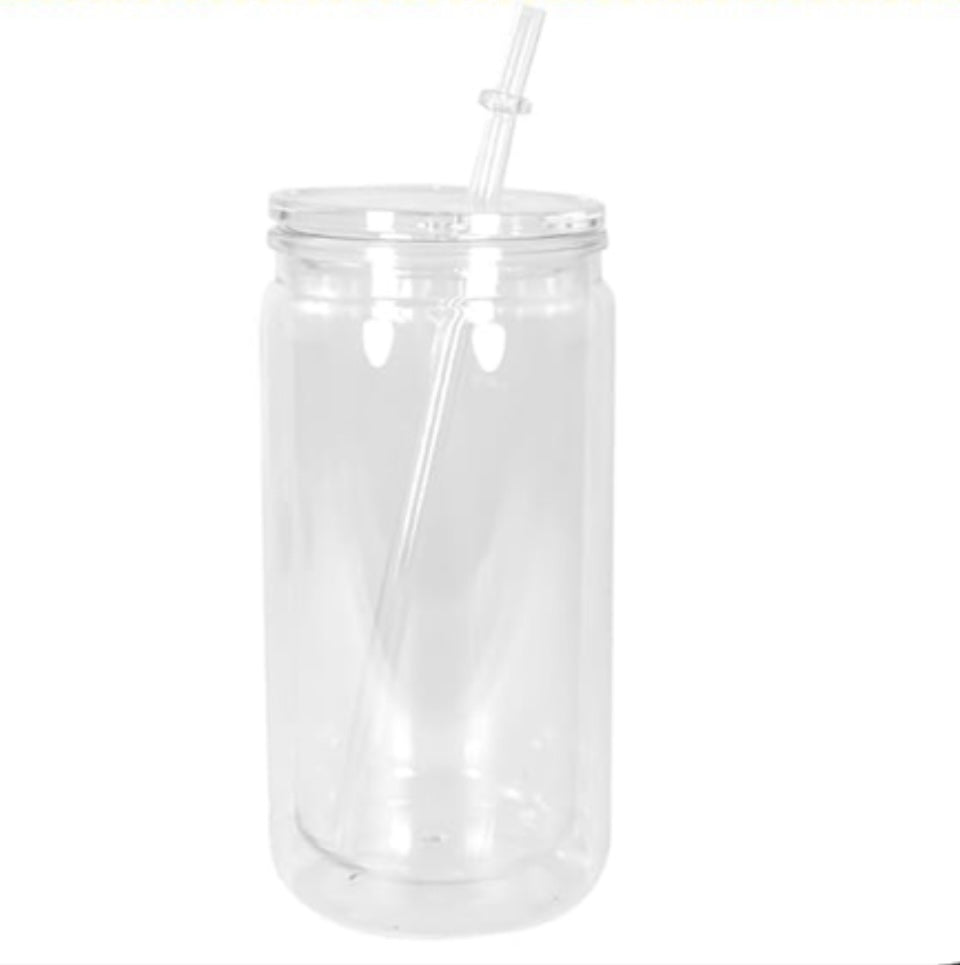 16oz Acrylic snow globe tumbler