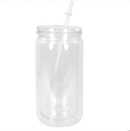 16oz Acrylic snow globe tumbler