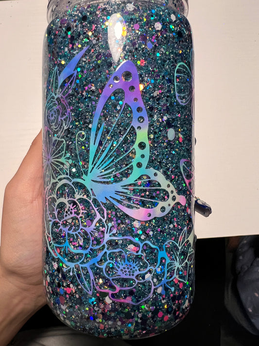 16oz acrylic butterfly tumbler